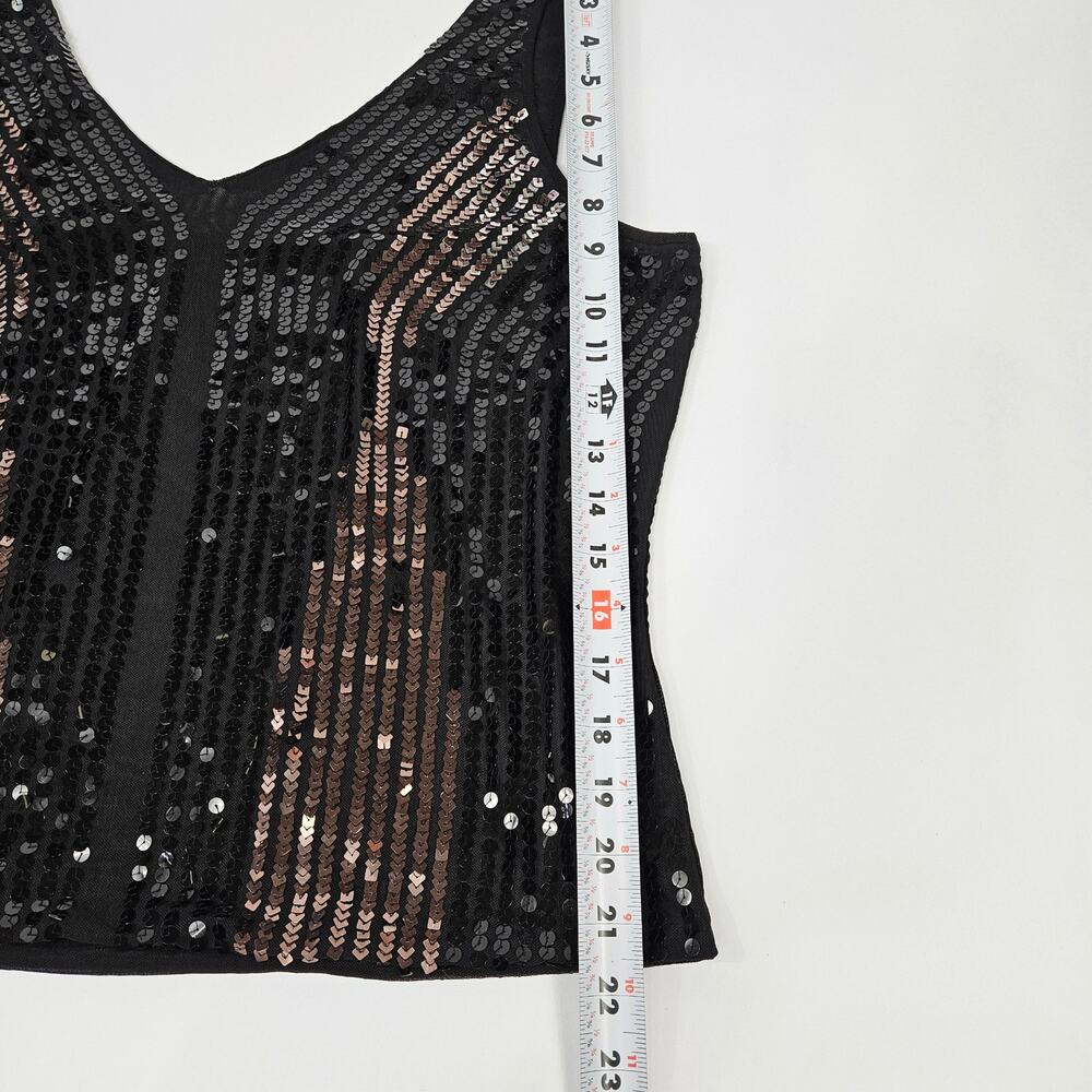 Euro Sequin Mesh Cami Top Black - Size XL - Picture 5 of 6